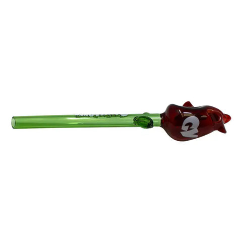 Ganja Vibes Red Rose 7 Inches Glass Pipe - Pipes