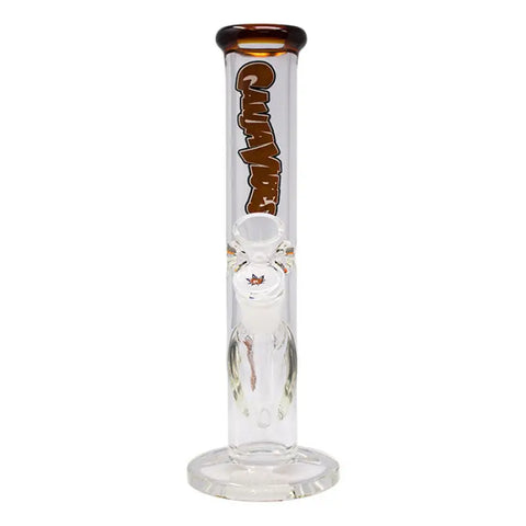 Ganjavibes Amber Straight Tube with Ice Catcher 10 Inches Glass Bong - Bongs