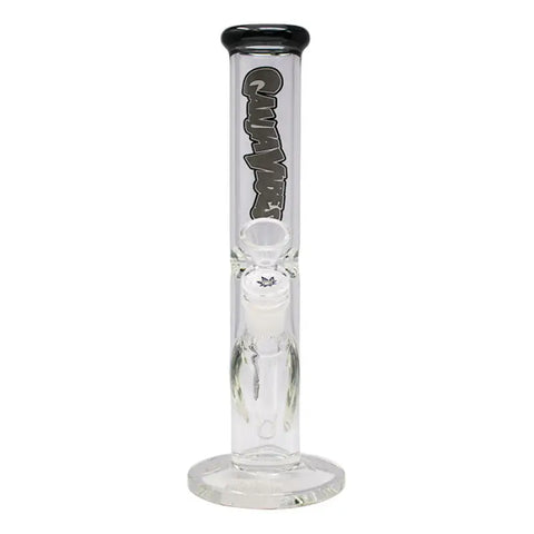 Ganjavibes Grey Straight Tube with Ice Catcher 10 Inches Glass Bong - Bongs