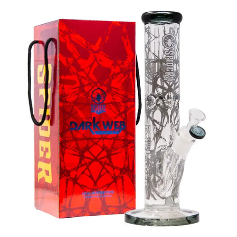 Gray Yellow Darkweb Series 12 Inches Bong from the house of Spider Glass - Bongs