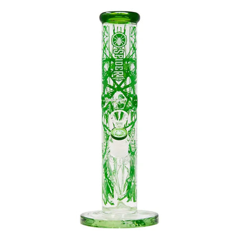 Green Darkweb Series 12 Inches Bong from the house of Spider Glass - Bongs