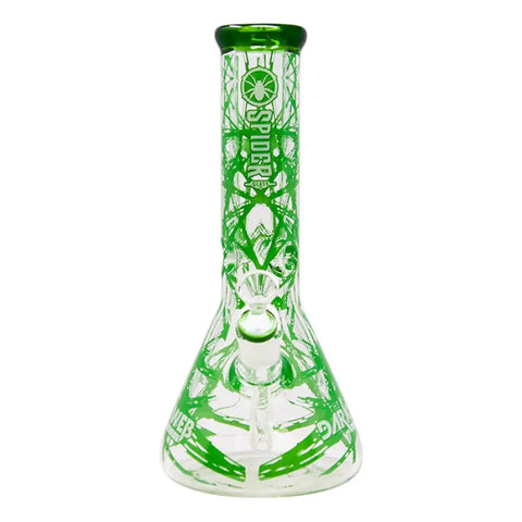 Green Darkweb Series Spider Glass Beaker Bong 12 Inches - Bongs