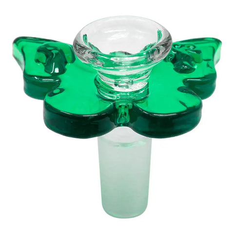 Green Glass Butterfly Bong Bowl 14 Mm - Smoking Accessories