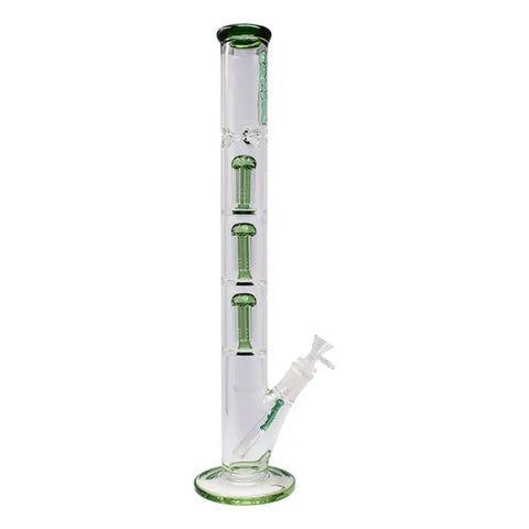 Green Irie Vibes 20 Inches Triple Tree Percolator Ganjavibes Glass Bong - Bongs