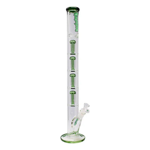 Green Irie Vibes 24 Inches Four Percolator Ganjavibes Glass Bong - Bongs