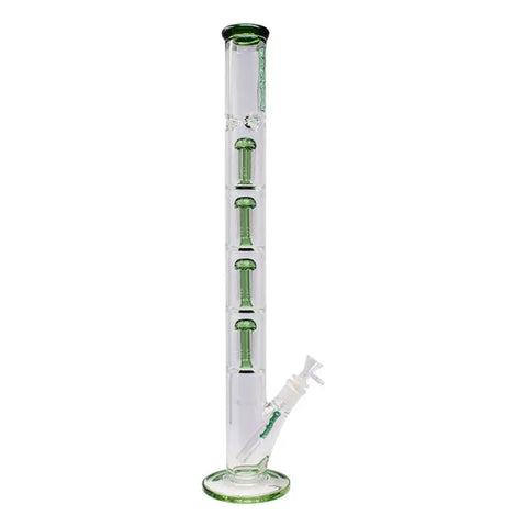 Green Irie Vibes 24 Inches Four Percolator Ganjavibes Glass Bong - Bongs