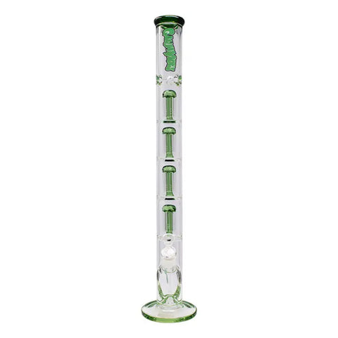 Green Irie Vibes 24 Inches Four Percolator Ganjavibes Glass Bong - Bongs