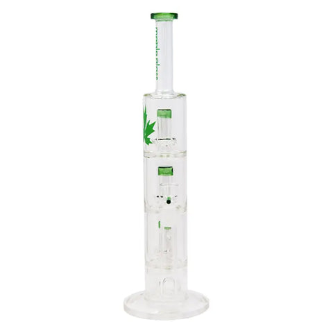 Green Maple Glass Bong With Triple Tire Perc 18 Inches - Bongs