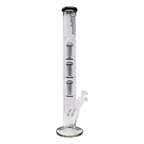 Grey Irie Vibes 20 Inches Triple Tree Percolator Ganjavibes Glass Bong - Bongs