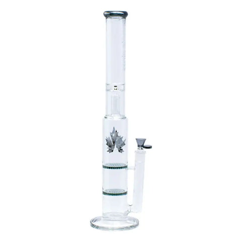 Grey Maple Glass Double Honey Comb Bong With Splash Guard - Bongs