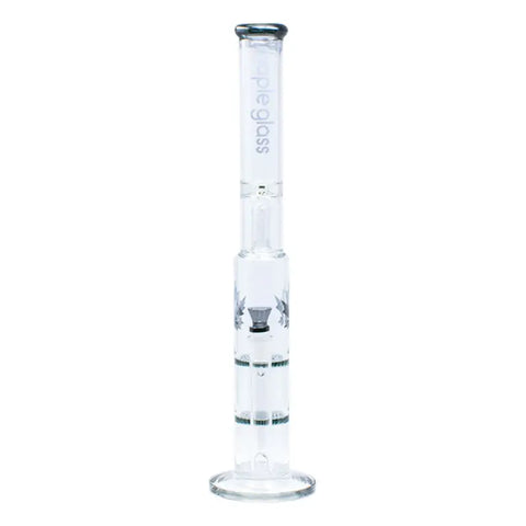 Grey Maple Glass Double Honey Comb Bong With Splash Guard - Bongs