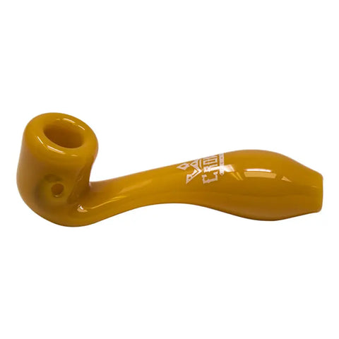 Jade Yellow Crown Glass Sherlock Pipe 4 Inches - Pipes