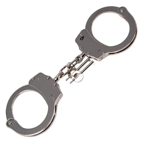 Kwik Force Silver Handcuffs - Knife