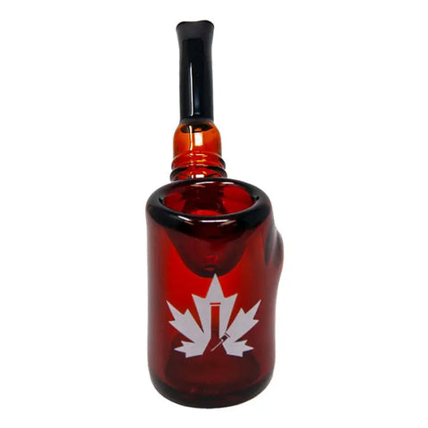 Maple Glass Amber Hefner Hand Pipe 5 Inches - Pipes