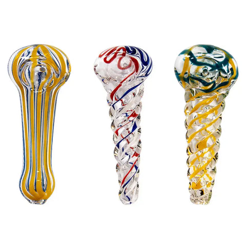 Multi Color Inside Out Glass Smoking Pipe 3 Inches - Pipes