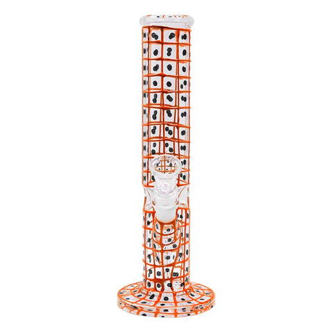 Orange Detailed Hand Painted 10 Inches Glass Bong - Bongs