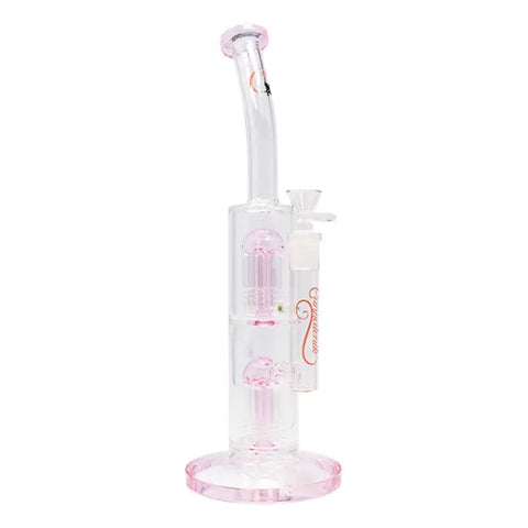 Pink Cannatonik Double Percolator 14 Inches Glass Bong - Bongs