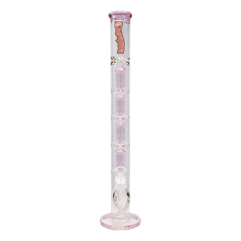 Pink Irie Vibes 24 Inches Four Percolator Ganjavibes Glass Bong - Bongs