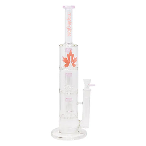 Pink Maple Glass Bong With Triple Tire Perc 18 Inches - Bongs