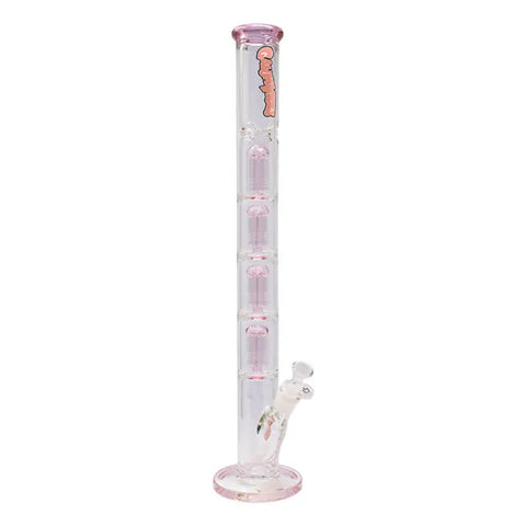 Pink Maple Glass Double Honey Comb Bong With Splash Guard - Bongs