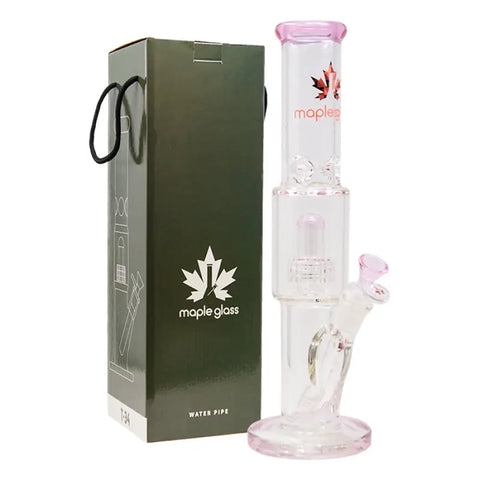 Pink Maple Glass Tire Perc Bong 14 Inches - Bongs