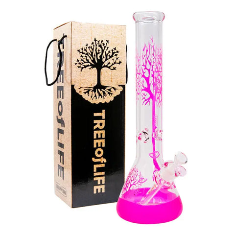 Pink Tree Of Life Cannatonik 16 Inches Bong - Bongs