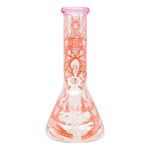 Pink Yellow Darkweb Series 12 Inches Bong from the house of Spider Glass - Bongs