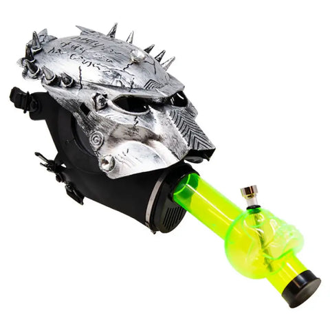 Predator Silver Green Gas Mask - Bongs