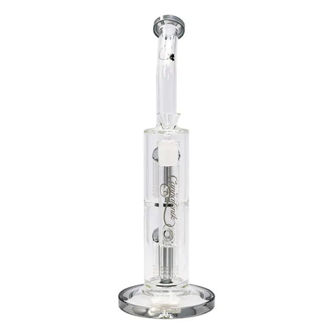 PreviousNext Grey Cannatonik Double Percolator 14 Inches Glass Bong - Bongs