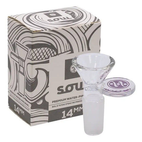 Purple Soul Glass Bong Bowl 14mm - Smoking Accessories