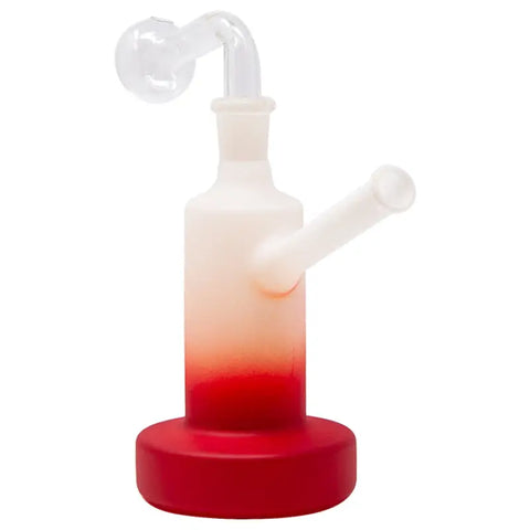 Red Flat Base Frosty Oil Bong 6 Inches - Bongs