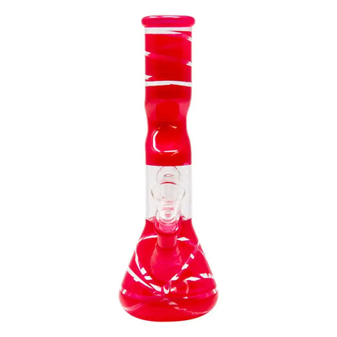 Red Mini Hook Percolated Zong Bong 10 Inches - Bongs