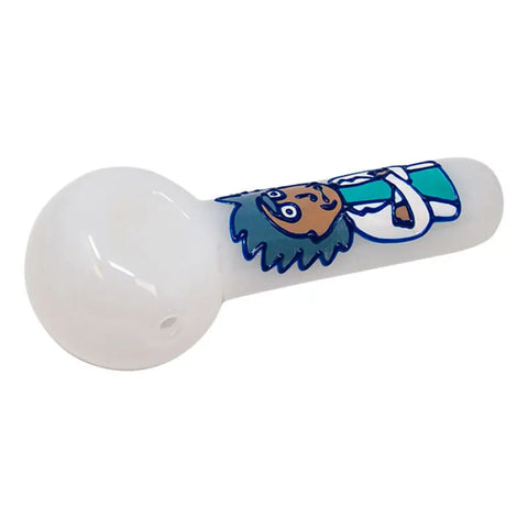 Rick And Morty Hand Glass Blown Pipe 5 Inches-Blue - Pipes