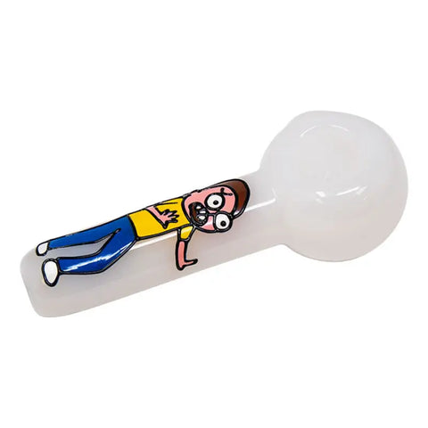 Rick And Morty Hand Glass Blown Pipe 5 Inches-Yellow - Pipes