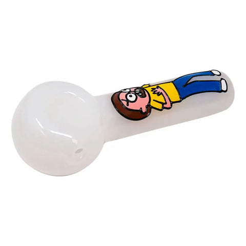 Rick And Morty Hand Glass Blown Pipe 5 Inches-Yellow - Pipes