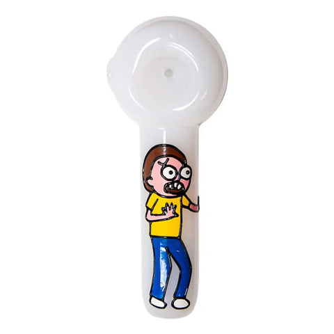 Rick And Morty Hand Glass Blown Pipe 5 Inches-Yellow - Pipes