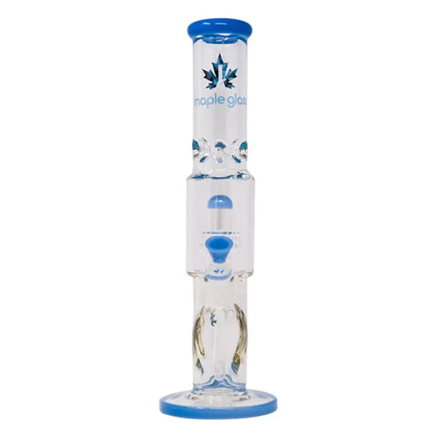 Sky Blue Maple Glass Tire Perc Bong 14 Inches - Bongs