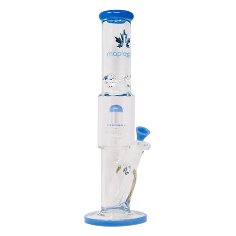 Sky Blue Maple Glass Tire Perc Bong 14 Inches - Bongs