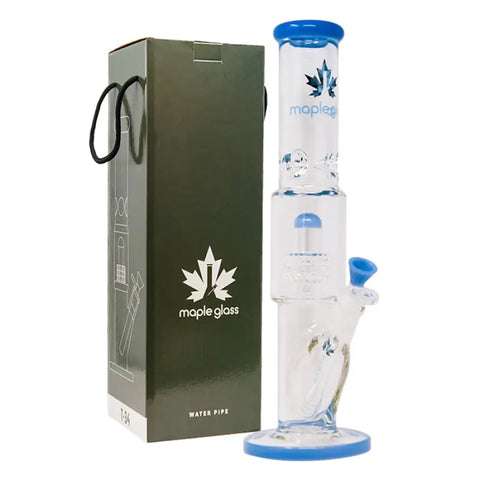 Sky Blue Maple Glass Tire Perc Bong 14 Inches - Bongs