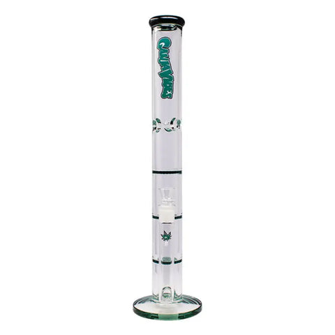 Teal Ganjavibes Honeycomb 20 Inches Three Disk Percolator Glass Bong By Irie Vibes Series - Bongs