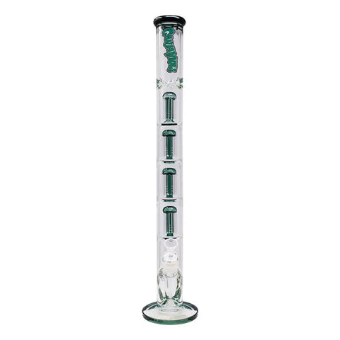 Teal Irie Vibes 24 Inches Four Percolator Ganjavibes Glass Bong - Bongs