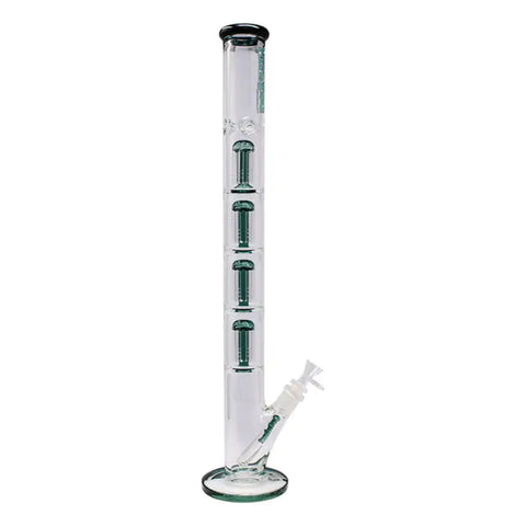 Teal Irie Vibes 24 Inches Four Percolator Ganjavibes Glass Bong - Bongs