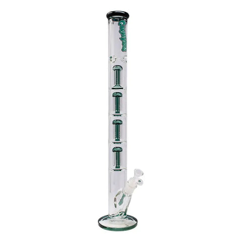 Teal Irie Vibes 24 Inches Four Percolator Ganjavibes Glass Bong - Bongs