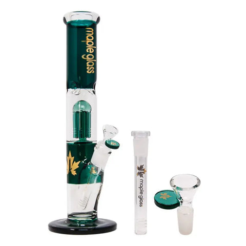 Teal Maple Glass Tree Percolator Bong 13 Inches - Bongs