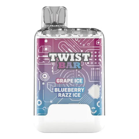 Twist Bar Disposable 2-in-1 Flavour - Grape Ice + Blueberry Razz - Disposable