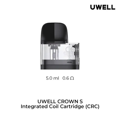 Uwell Crown S Replacement Pods 2/PK - 0.6 Ohm - Empty Pods