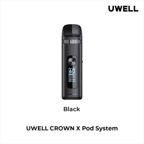 Uwell Crown X Open Pod Kit 3.3mL - Black - Vapourizers