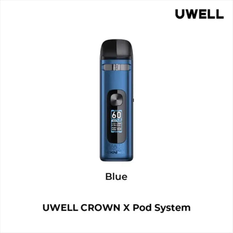 Uwell Crown X Open Pod Kit 3.3mL - Blue - Vapourizers