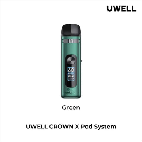 Uwell Crown X Open Pod Kit 3.3mL - Green - Vapourizers