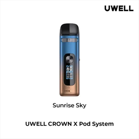 Uwell Crown X Open Pod Kit 3.3mL - Sunrise Sky - Vapourizers